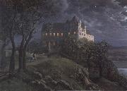 Burg Scharfenberg by Night Oehme, Ernst Ferdinand